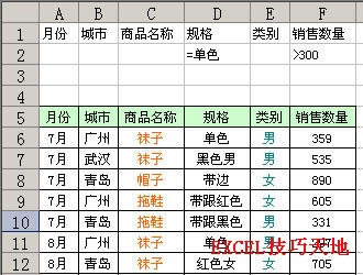 Excel中的高级筛选基础教程_本站