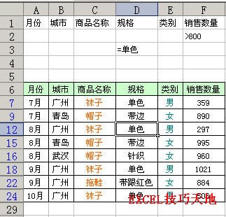 Excel中的高级筛选基础教程_本站