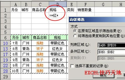 Excel中的高级筛选基础教程_本站