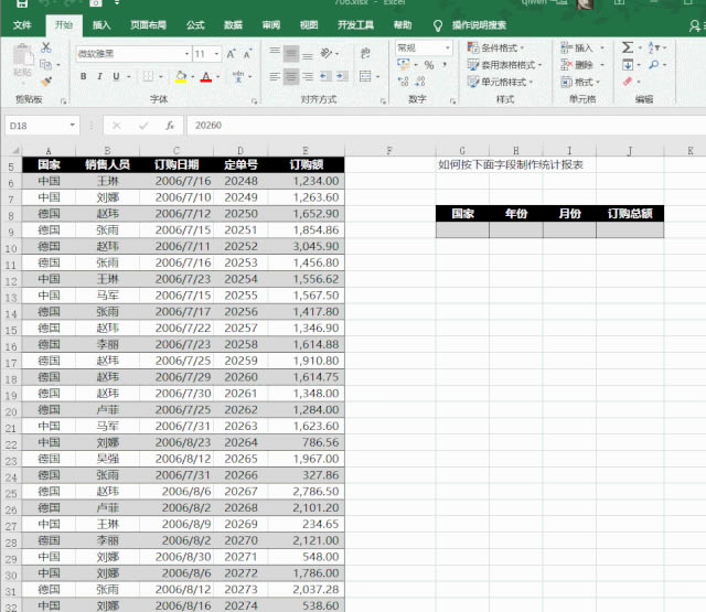excel 如何制作带年和月的统计报表，这个方法最高效