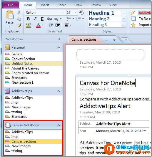 removeclutter OneNote 2007和OneNote 2010的Canvas扩展使用教程_本站