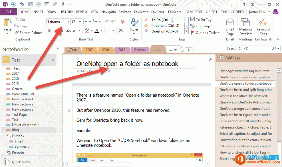 δֲ OneNote ҳ塢С