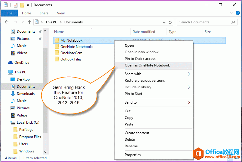 Gem  OneNote 2010, 2013, 2016 汾ָһ - Open as OneNote Notebook