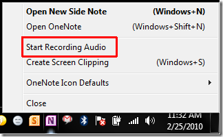 009systemtray1 如何在 OneNote 里录制音频和视频 实例教程_本站