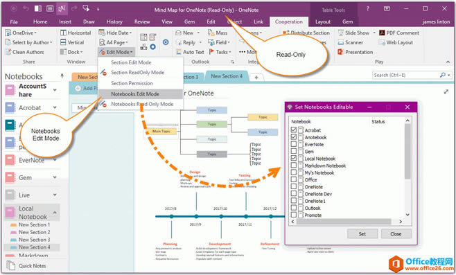 ָ OneNote ʼǱΪ༭״̬