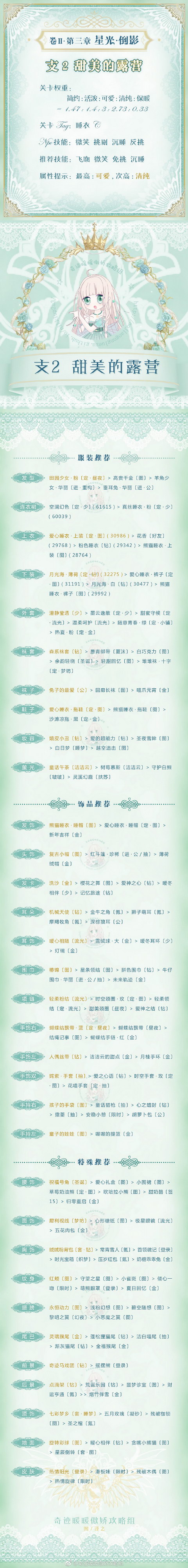 奇迹暖暖卷II3支线2怎么搭配 卷II3支2甜美的露营高分搭配推荐1